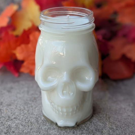 14oz Clear Skull Candle